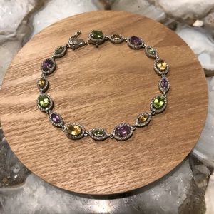 Multi Gemstone Bracelet in Sterling Silver